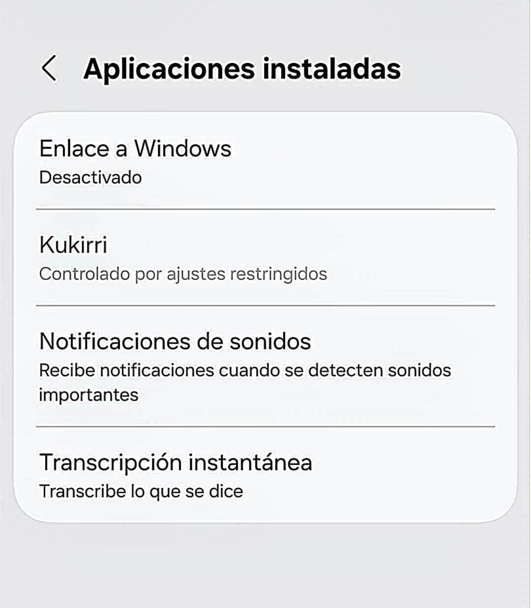 Pantalla de Accesibilidad